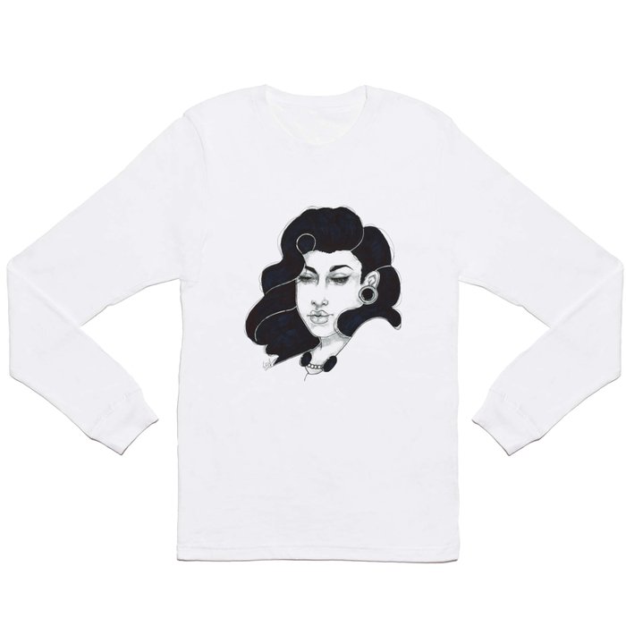 50s girl Long Sleeve Cecil | Addams T Society6 by Shirt