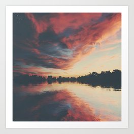 Lake Art Print | Color, Sunset, Photo, Digital Manipulation, Digital 