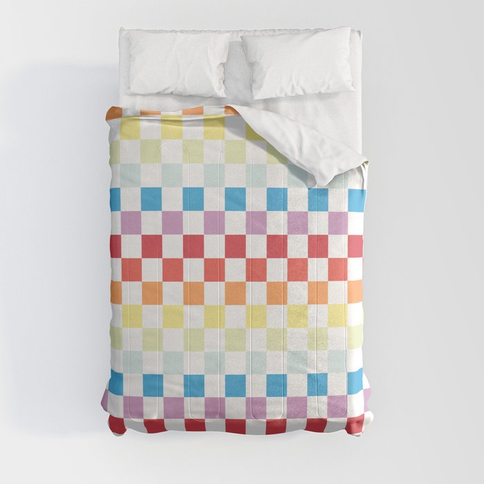Rainbow Checkerboard Comforter