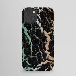 Cracked Space Lava - Green/White/Orange iPhone Case