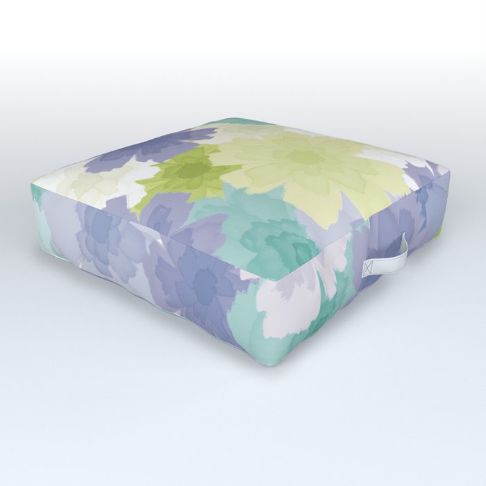 Light Spring Watercolor Floral  Outdoor Floor Cushion