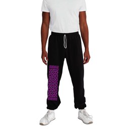 Greek Key (Black & Purple Pattern) Sweatpants