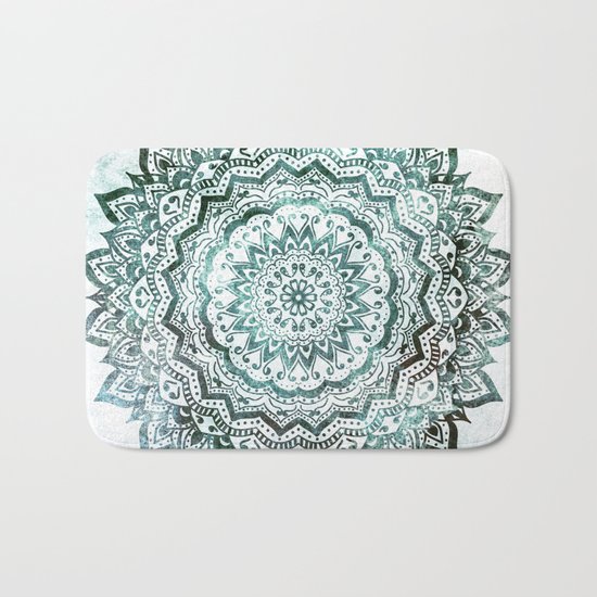 Emerald Jewel Mandala Bath Mat
