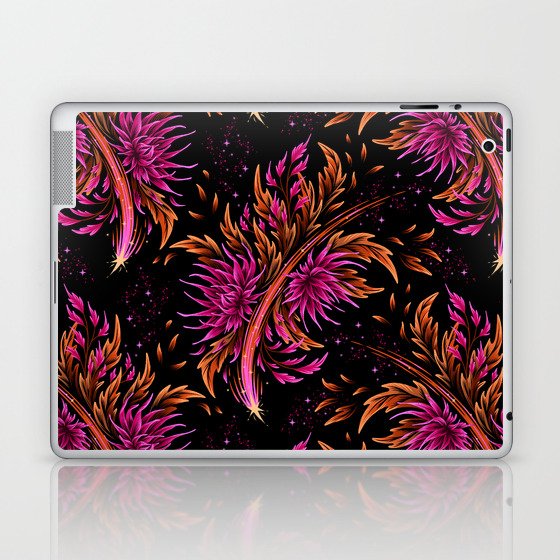 Floral Supernova - Orange Magenta Laptop & iPad Skin