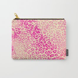Modern Pink Yellow Watercolor Cheetah Animal Carry-All Pouch