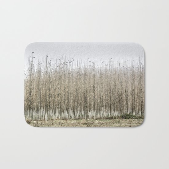 Wild birds. Foggy sunrise Bath Mat