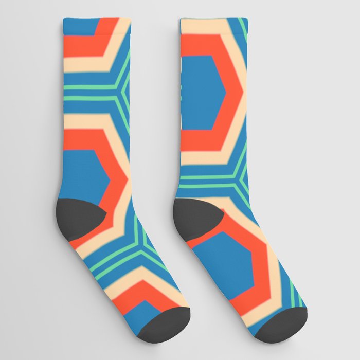70s retro pattern / nostalgia Socks