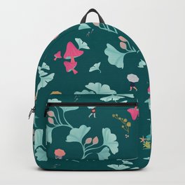 Ginkgo Midori Backpack | Japan, Forest, Ginkgo, Fall, Leaf, Digital, Mushroom, Pop Art, Surreal, Floral 