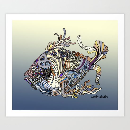 Dragon Fish (Color) Art Print