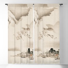 View Of Mount Fuji Traditional Japanese Landscape Blackout Curtain