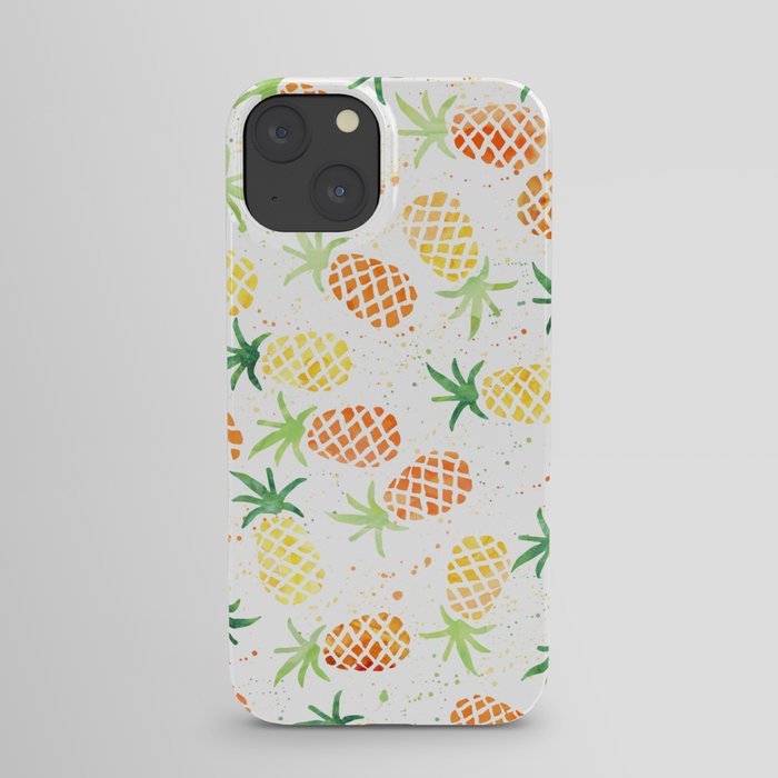 Pineapple, Summer, Yellow and Green iPhone Case