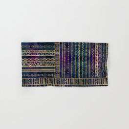 Tribal Ethnic pattern gold on painted texture Hand & Bath Towel