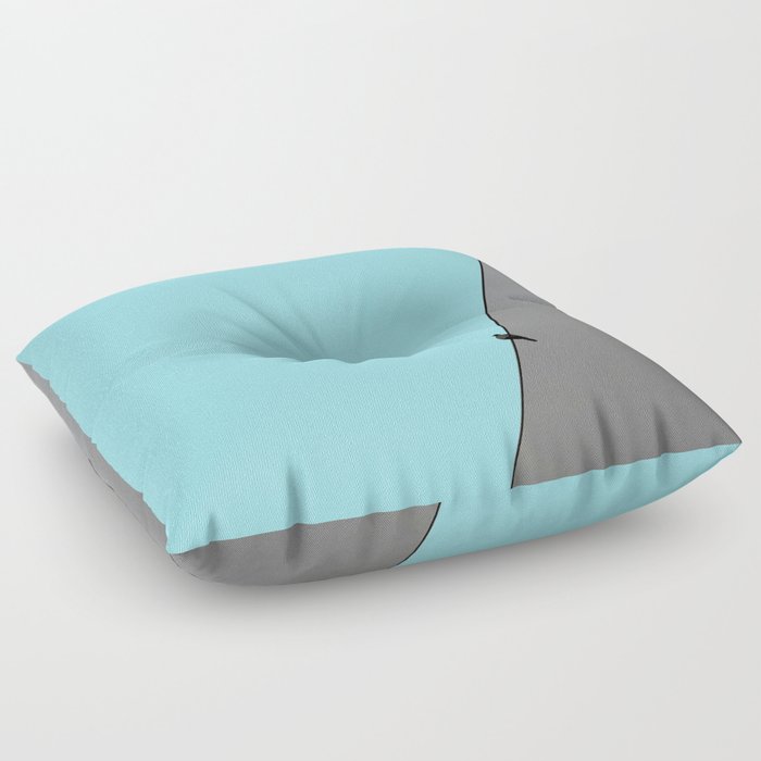 Solitude in blue Floor Pillow
