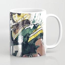 Green poster, Rodgers, Football art painting, canvas, print Coffee Mug