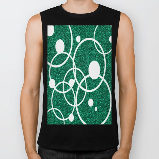 Circles on Green and Black Biker Tank