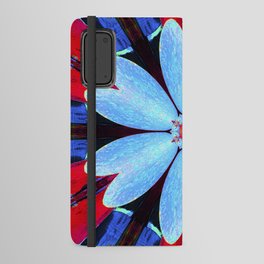 Blue abstract graphic colorful star galaxy flower pattern symbol of royalty, happiness and success. Android Wallet Case