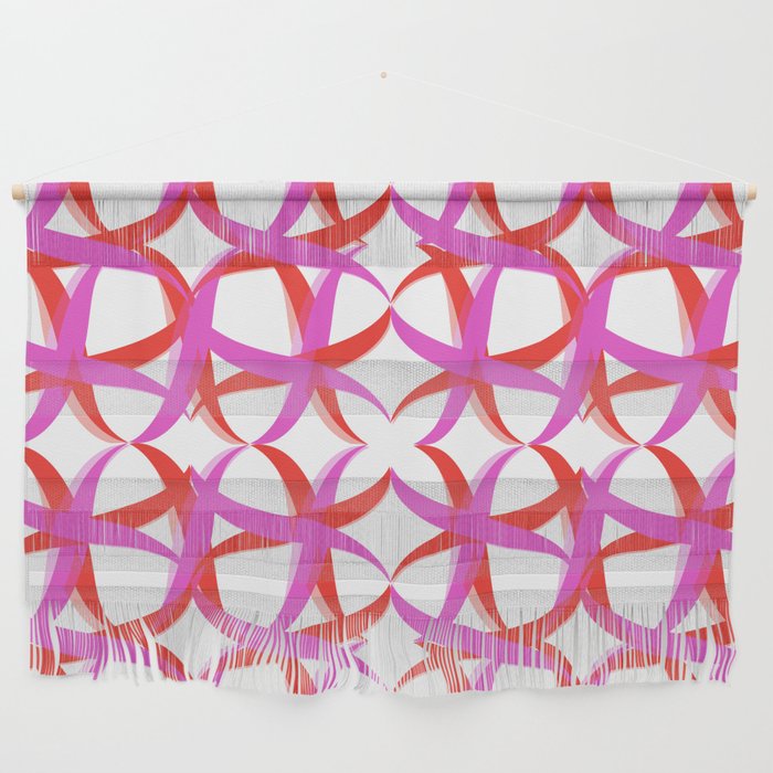 Hot pink and red abstract pattern Wall Hanging