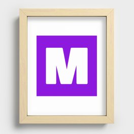 M (White & Violet Letter) Recessed Framed Print
