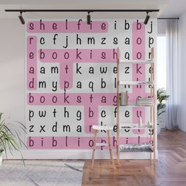 Bookstagram Word Search - Pink Wall Mural