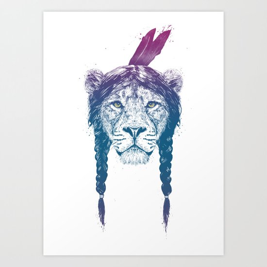 Warrior lion II Art Print