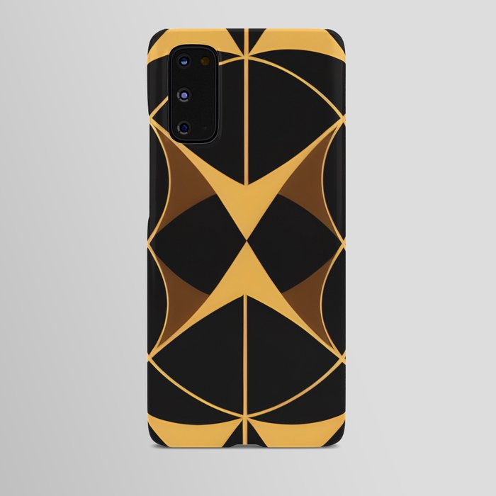 Gold And Black Geometric Abstract: Symmetrical Art Design Boho Art Android Case