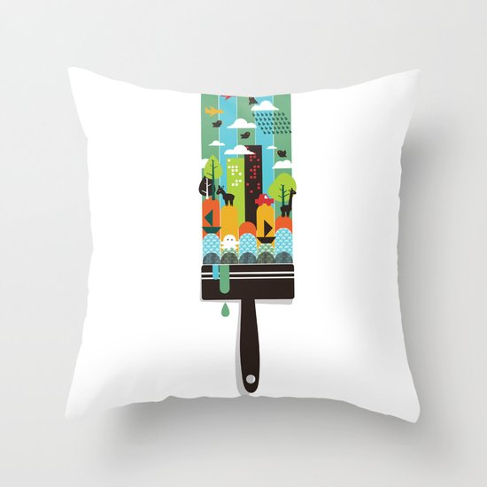 Paint your world Throw Pillow