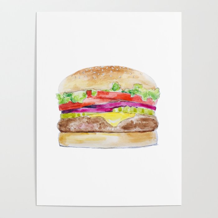 Hamburger Cheeseburger Burger Poster