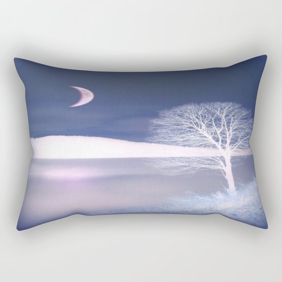 Moon night on the lake Rectangular Pillow