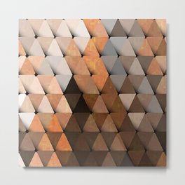 Triangles Brown Gray Metal Print | Acrylic, Vector, Design, Orange, Graphite, Abstract, Curated, Graphicdesign, Neutrals, Tan 