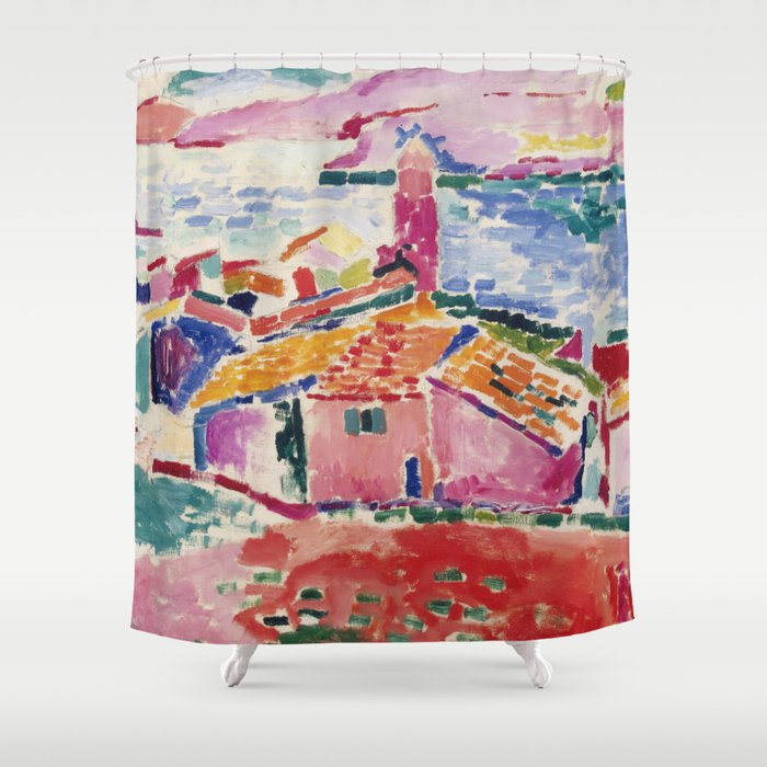 View of Collioure - Henri Matisse - Exhibition Poster Shower Curtain