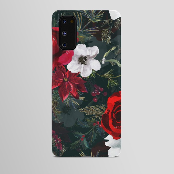 Christmas Watercolor Floral Pattern Android Case