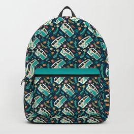 Retro Van Floral Pattern Backpack