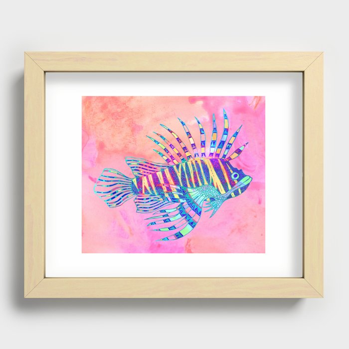 Electric Lionfish Recessed Framed Print