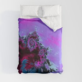 Macey’s Garden purple fuchsia teal fractal design Comforter