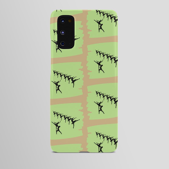 Swan Lake in black on green brush stroke Android Case