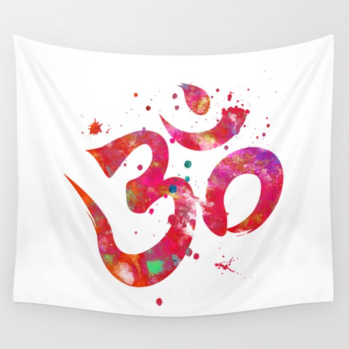 Colorful Om Symbol Wall Tapestry