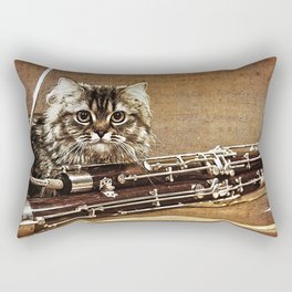 Music was my first love - cat and bassoon Rectangular Pillow