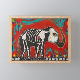 Day of the Dead Elephant Framed Mini Art Print
