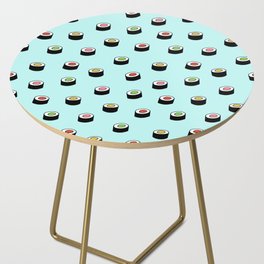Hand Drawn Sushi Pattern (blue) Side Table