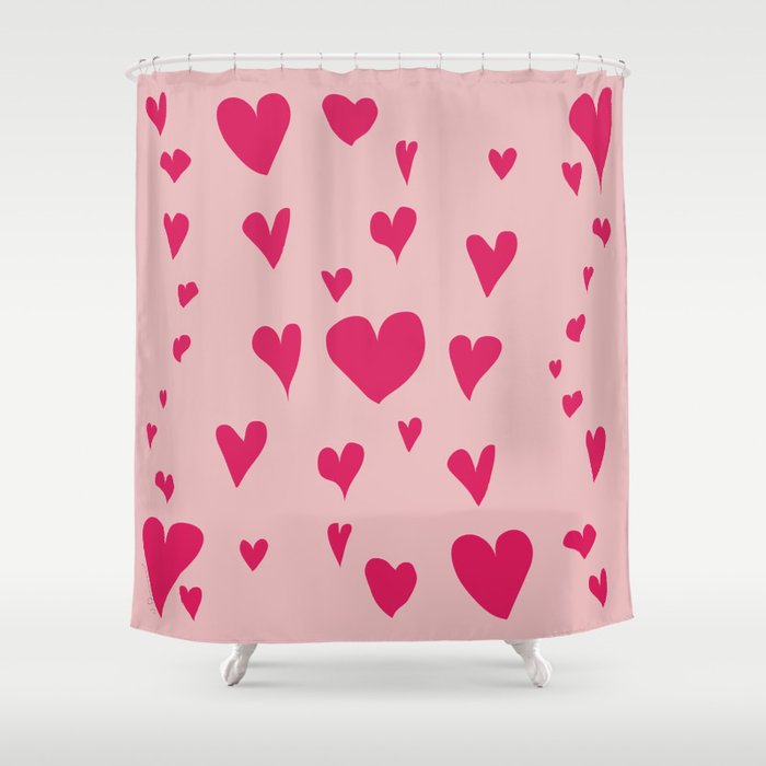 Imperfect Hearts - Pink/Pink Shower Curtain
