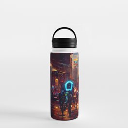 Postcards from the Future - Cyberpunk Street Water Bottle