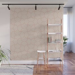 Geometric Oval - Rose Tan on Alabaster White Wall Mural