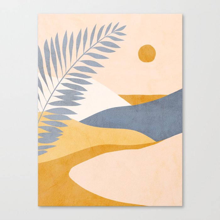Abstract Tropical Summer Landscape - blue Canvas Print