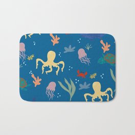 Under the sea Bath Mat | Colors, Giftwrap, Bday, Kidsdesign, Pattern, Octopus, Kids, Graphicdesign, Blue, Birthdayparty 