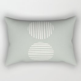 Striped Circles | Sage Green Rectangular Pillow