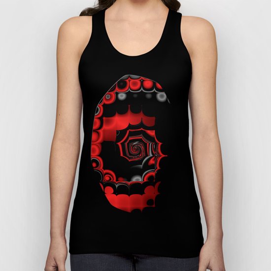 TGS Fractal Abstract in Red and Black Unisex Tank Top
