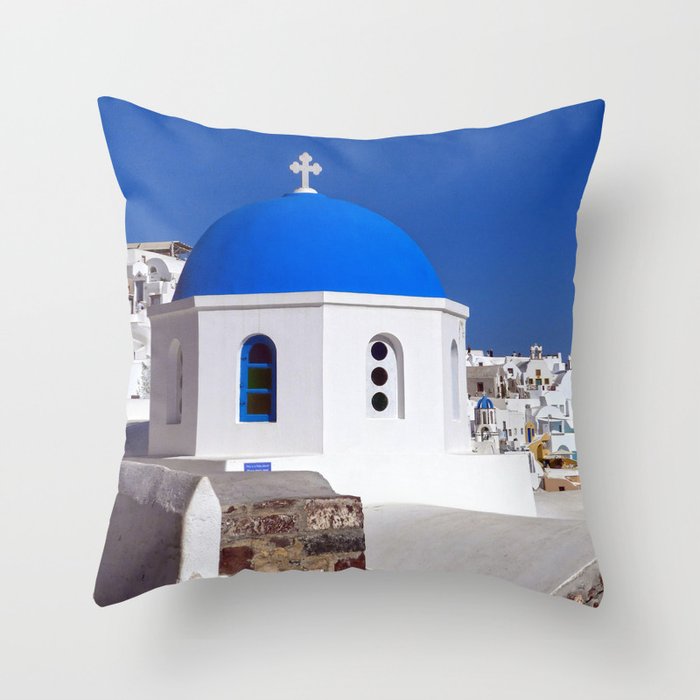 Santorini Island, Greece | Cyclades Islands | Mediterranean Sea | Greek Islands Photography 22 Throw Pillow
