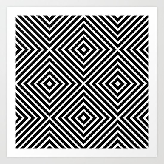 Chevron Diamond ///www.pencilmeinstationery.com Art Print