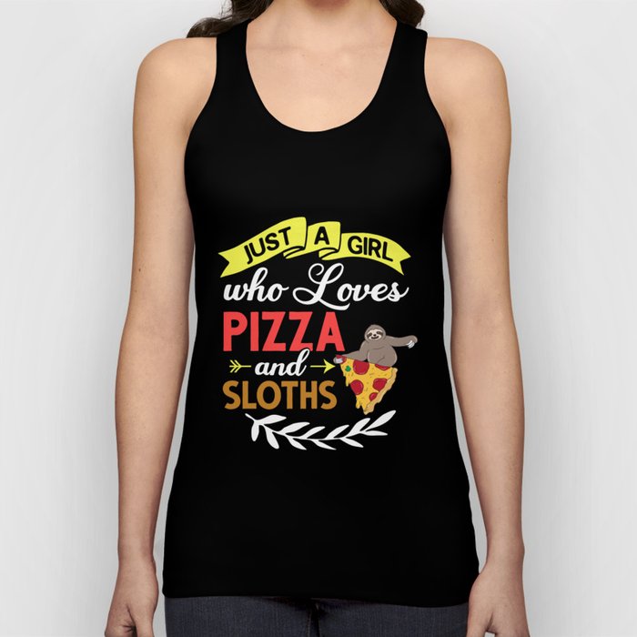 Sloth Eating Pizza Delivery Pizzeria Italian Tank Top