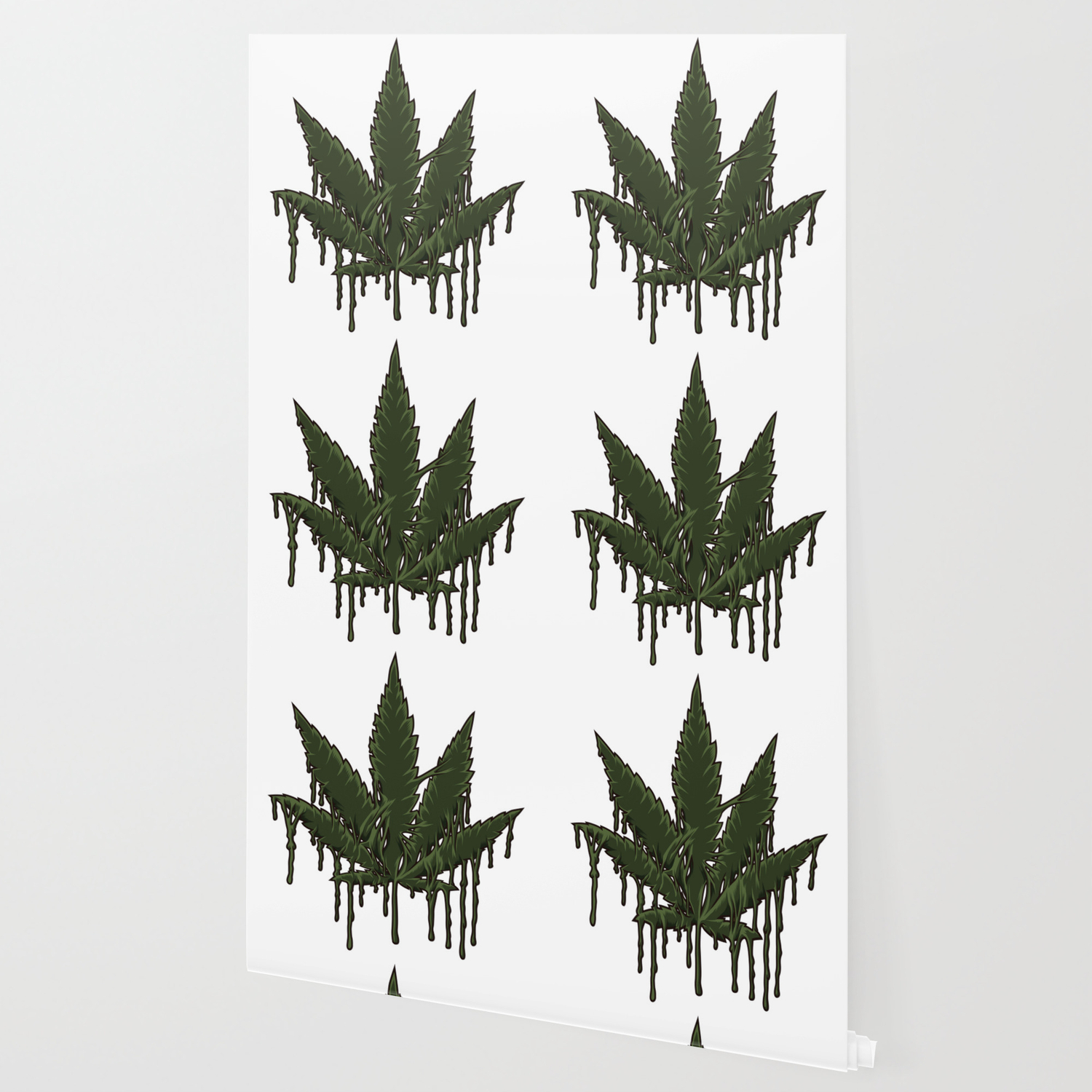Melting Cannabis Leaf Marijuana Thc Cbd Stoner Wallpaper By